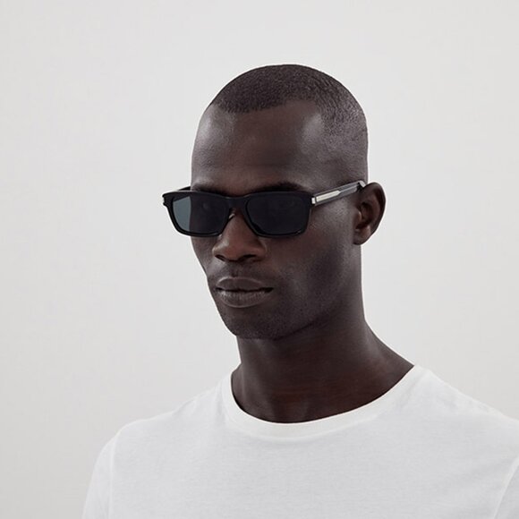 Saint Laurent SL662 003 Rectangle Sunglasses - Brown\Grey - Picture 3 of 9